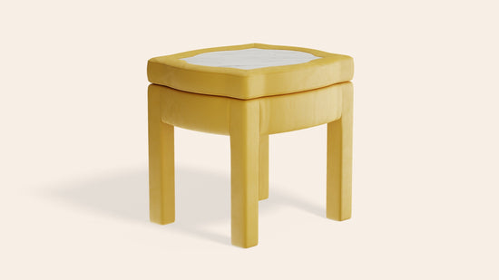 Piero Footstool, Daffodil Velvet