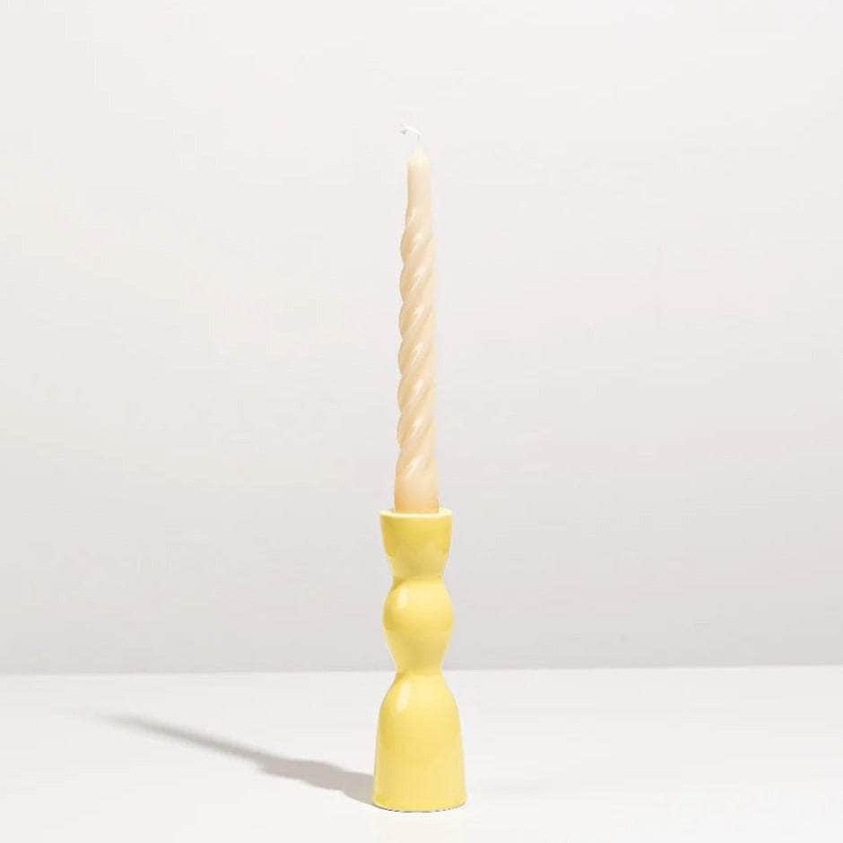 Yellow Low Wave Candleholder