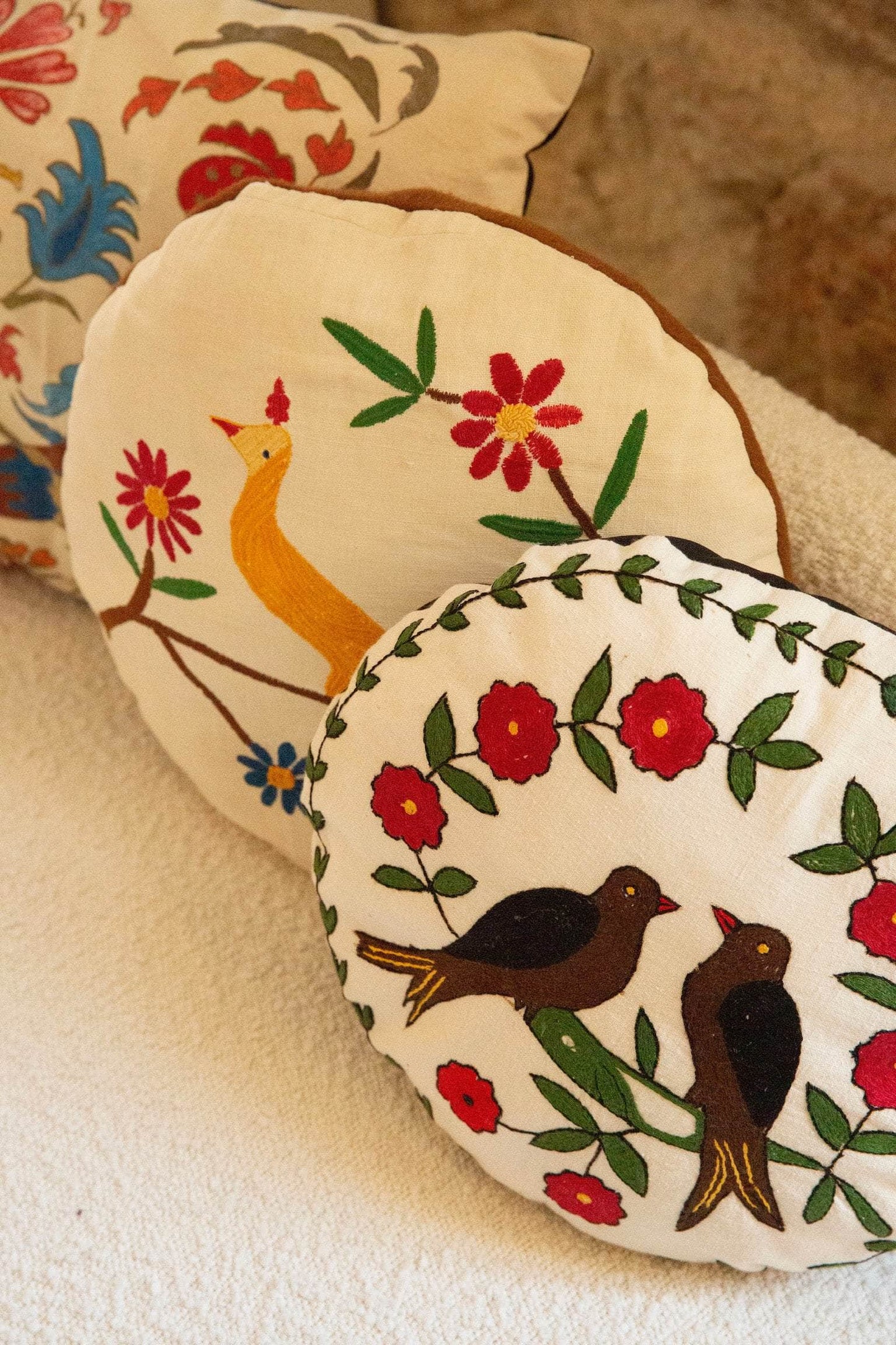 Delphi Peacock Vintage Pillow