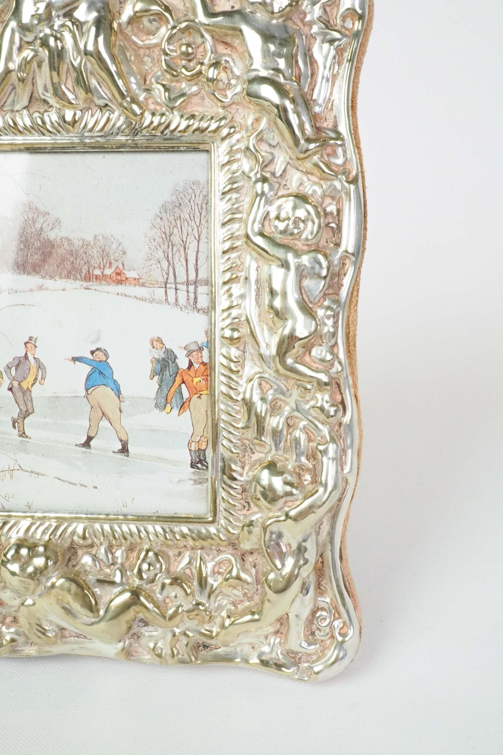 Antique Cherub Silver Plate Frame