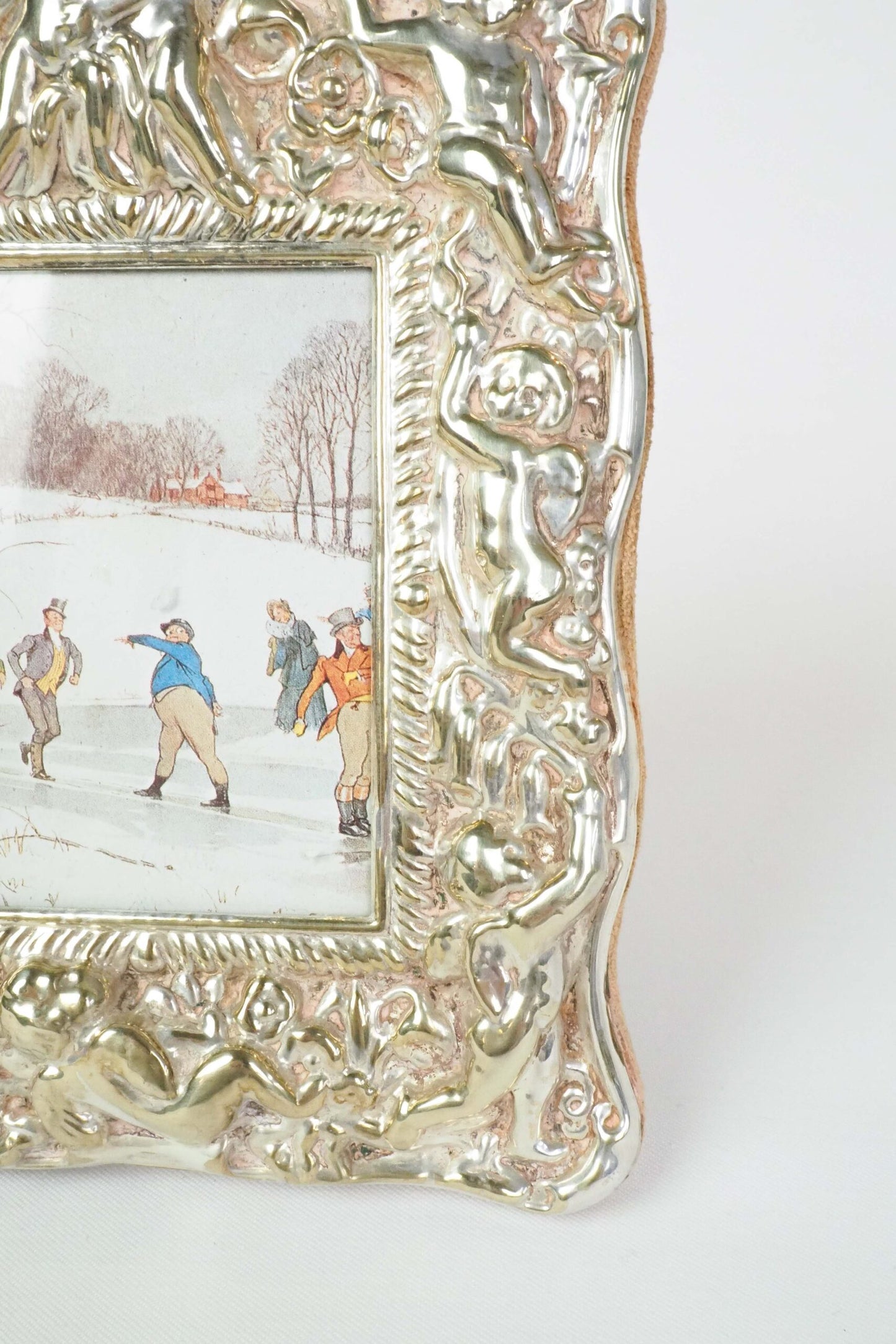 Antique Cherub Silver Plate Frame