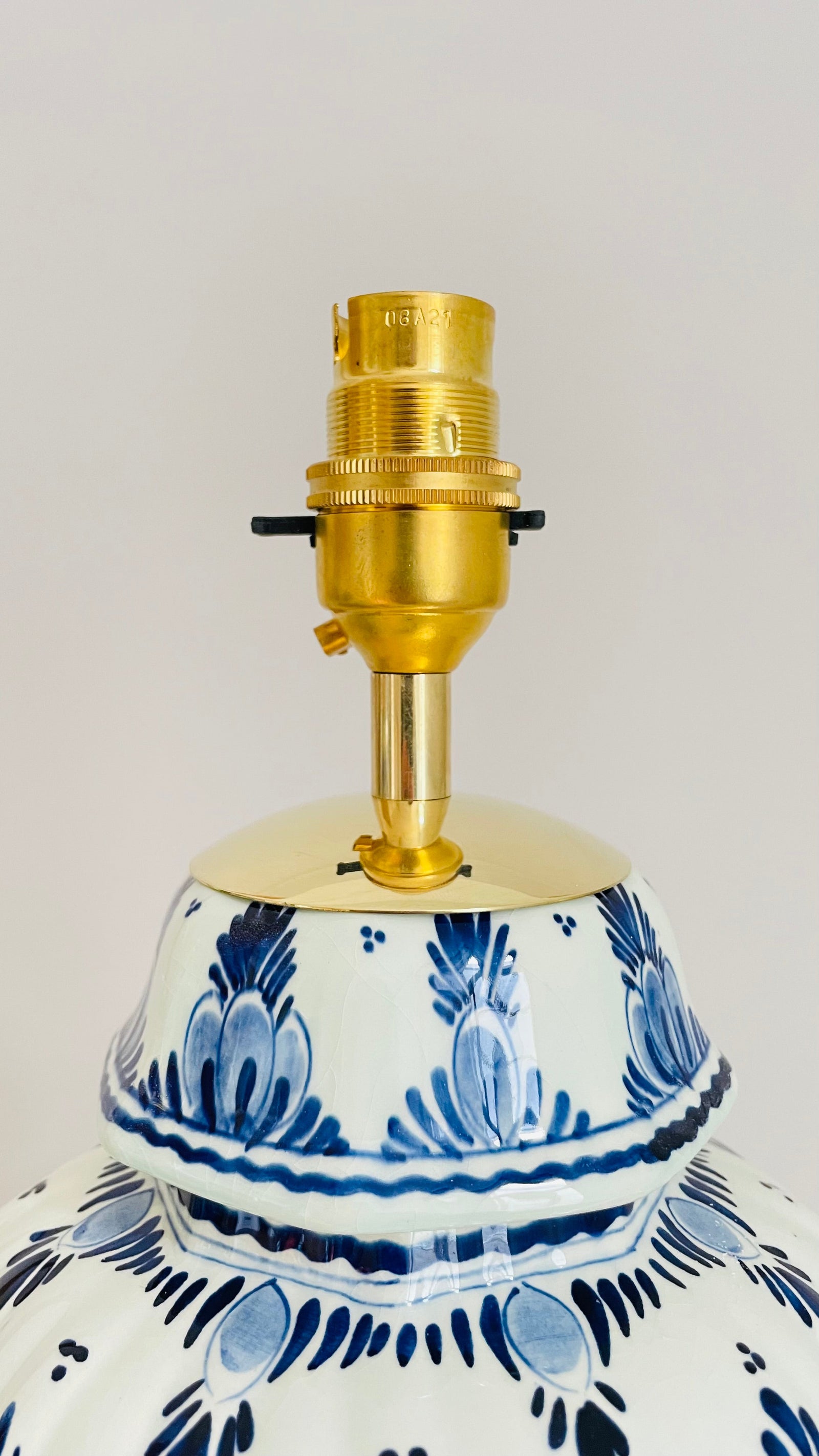 Antique Delft Table Lamp