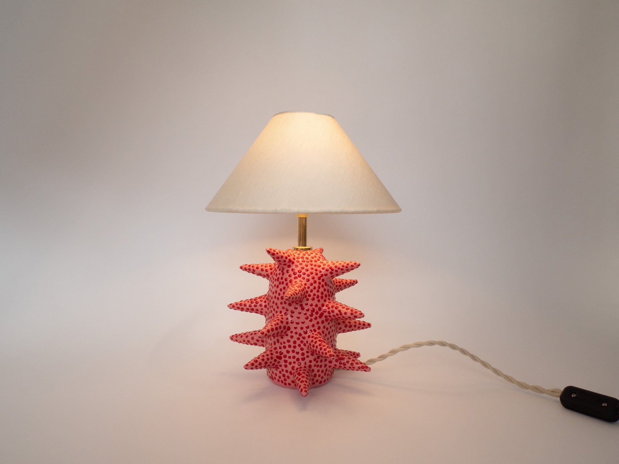 Tall 'Spike' Table Lamp - Pink & Red Dots