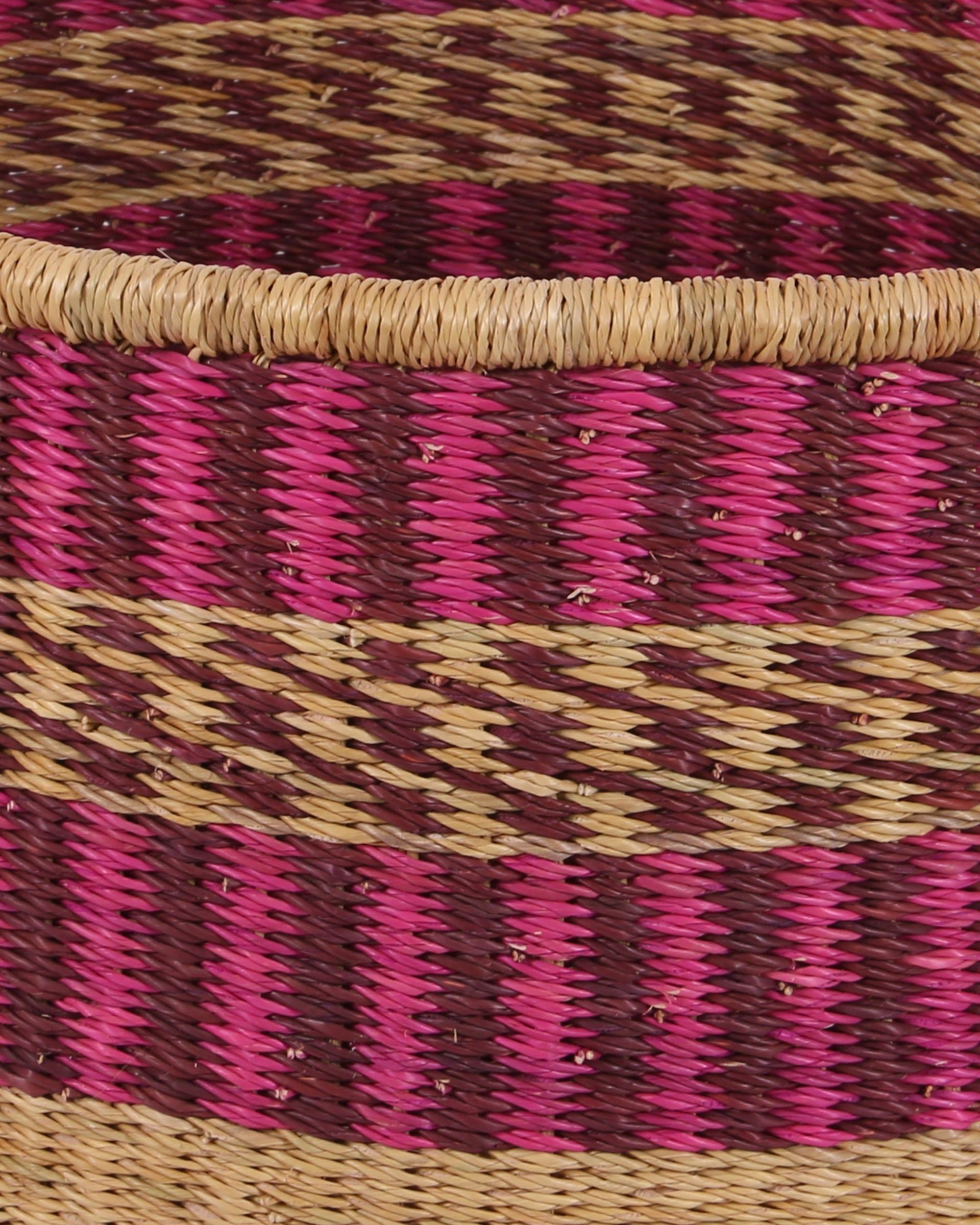 WAHALA: Medium Pink, Purple Floor Storage Basket With Handles