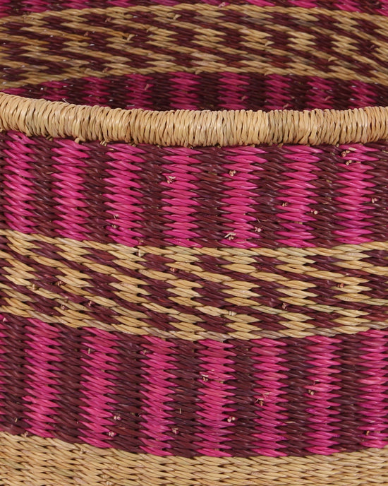 WAHALA: Medium Pink, Purple Floor Storage Basket With Handles