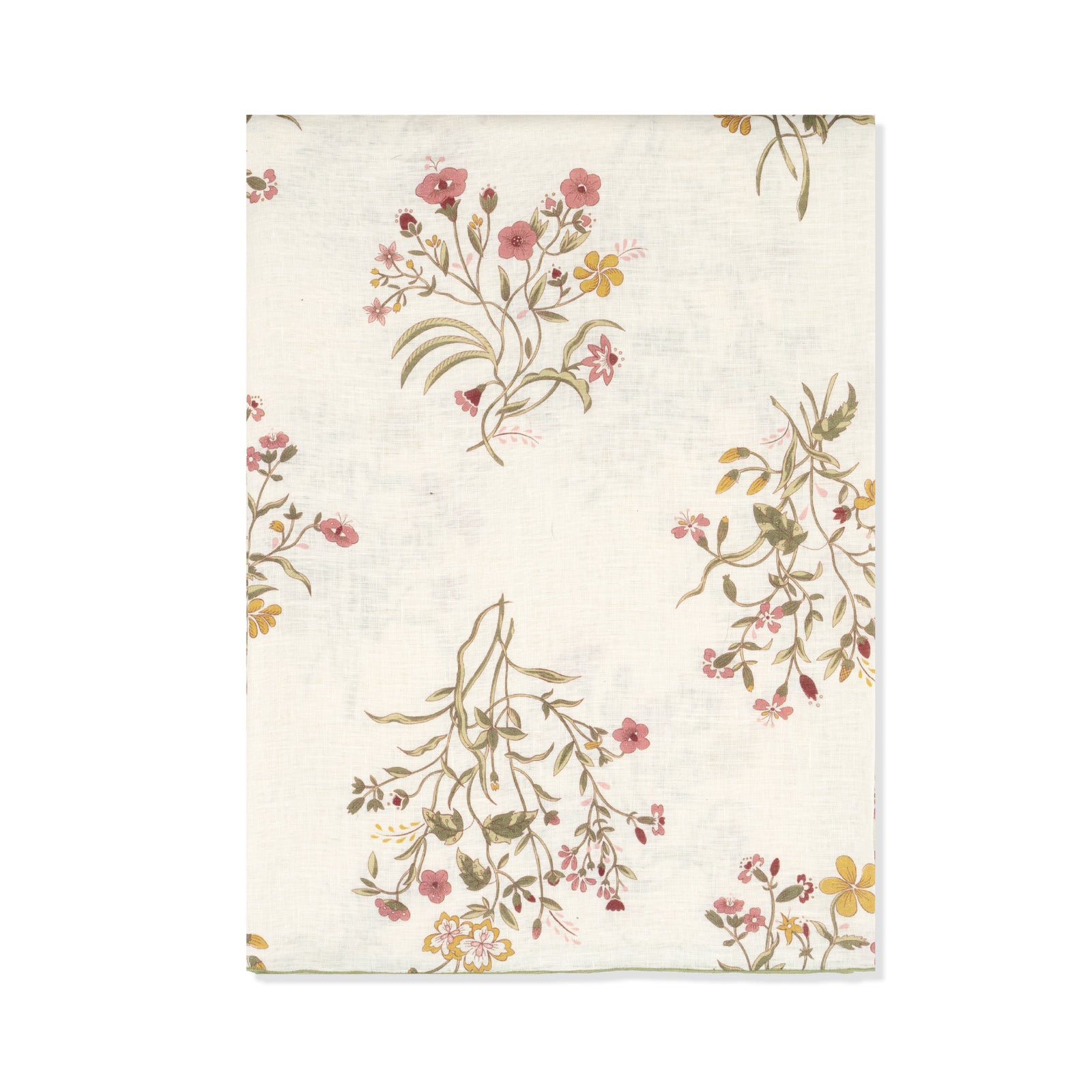 Scarlet Flax & Field Flowers Printed Tablecloth