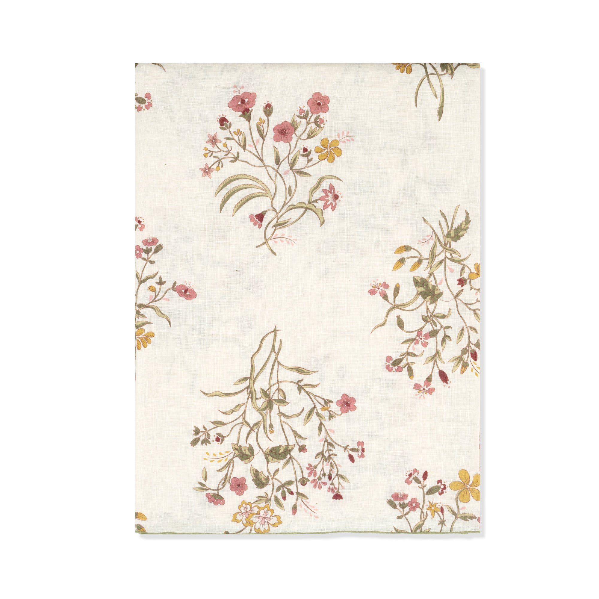 Scarlet Flax & Field Flowers Printed Tablecloth