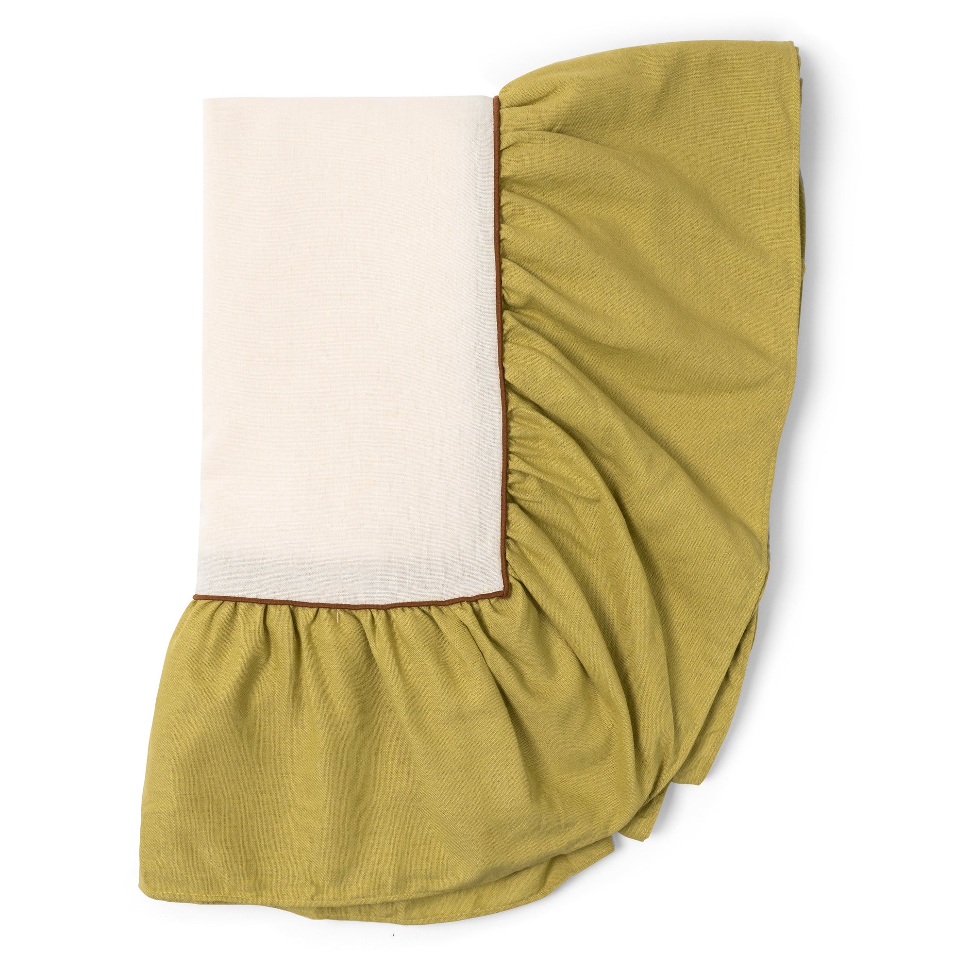 Tablecloth Ruffle Ivory/Green - Large