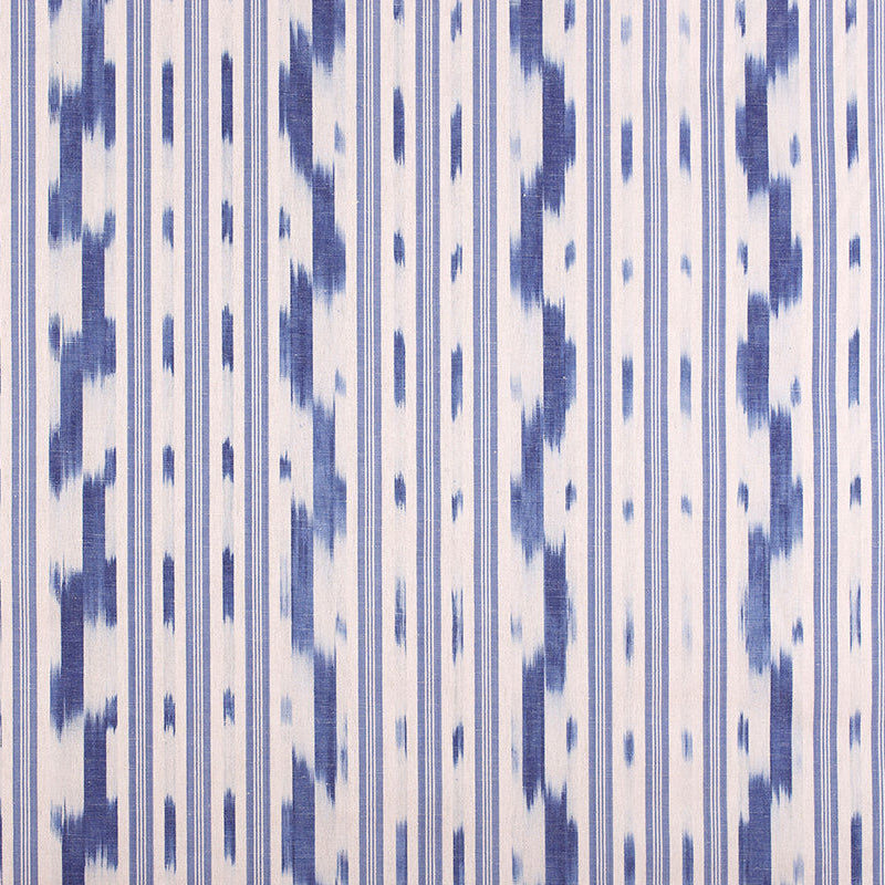 Vicens Fabric - Pale Blue Stripe With Indigo Wave