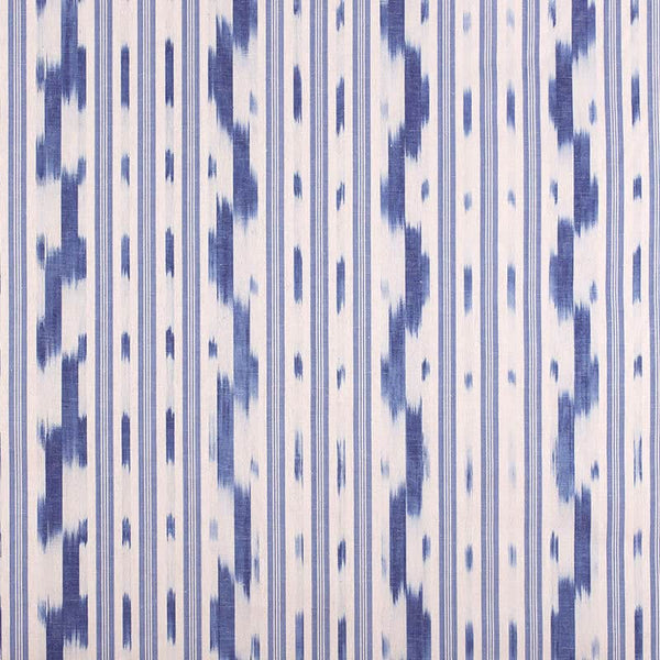 Vicens Fabric - Pale Blue Stripe With Indigo Wave-