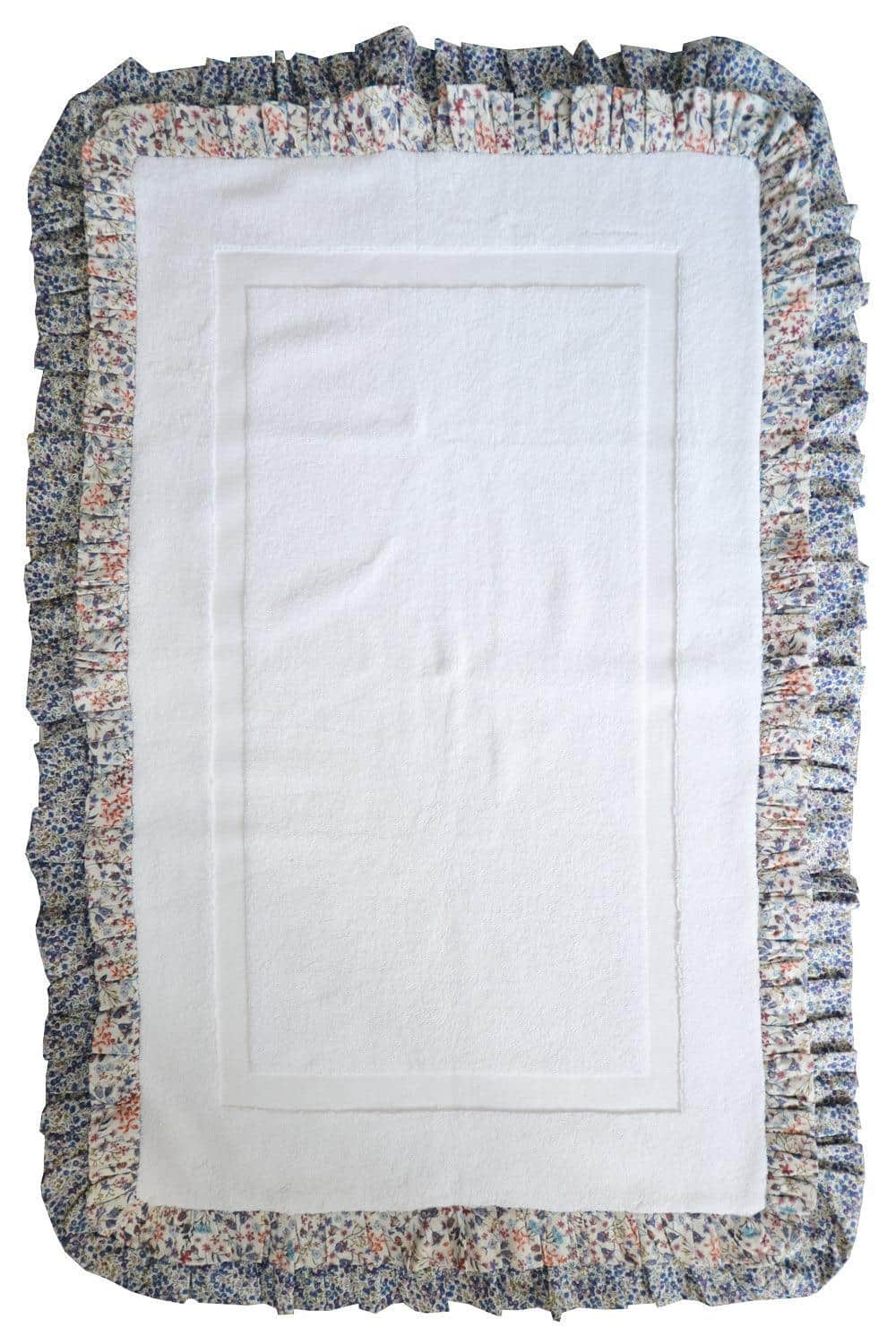 Ruffle Edge Bath Mat made with Liberty Fabric DONNA LEIGH & WILTSHIRE BUD