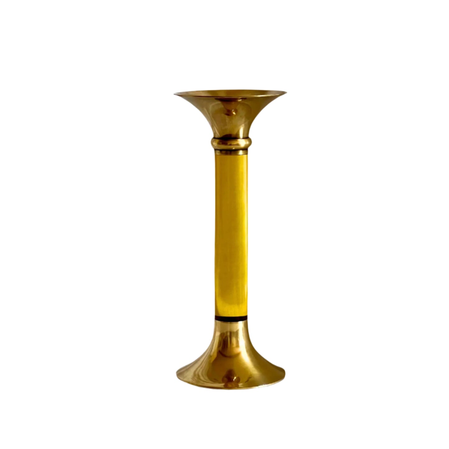 Brass and Acrylic Candleholder | Large | Sunshine Yellow