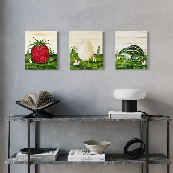 Giant Strawberry On Canvas Painting