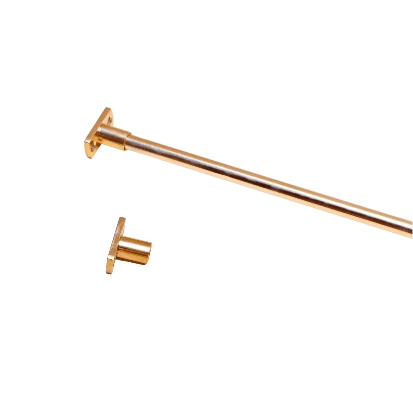 Classic Cafe Curtain Pole - Solid Brass - Singular Window - Recess Fit