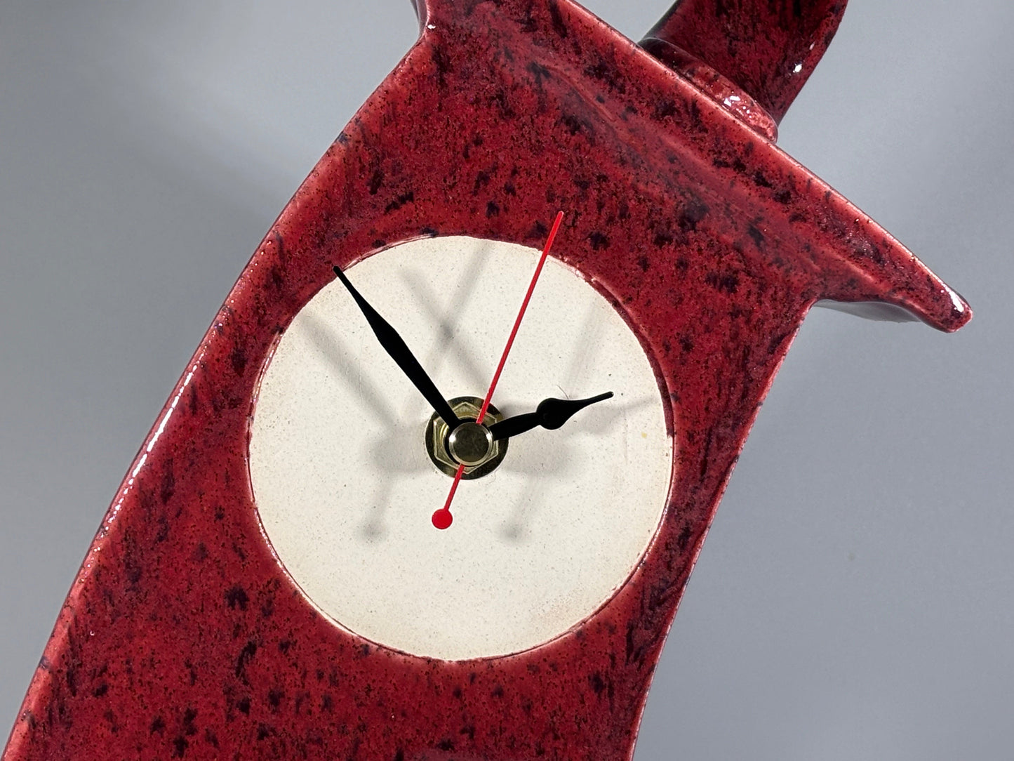 Ceramic Mantel Clock - Speckled Red