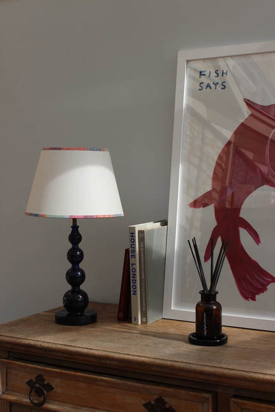 Prism Striped Edge - Hand Painted Empire Lampshade With Striped Boarder