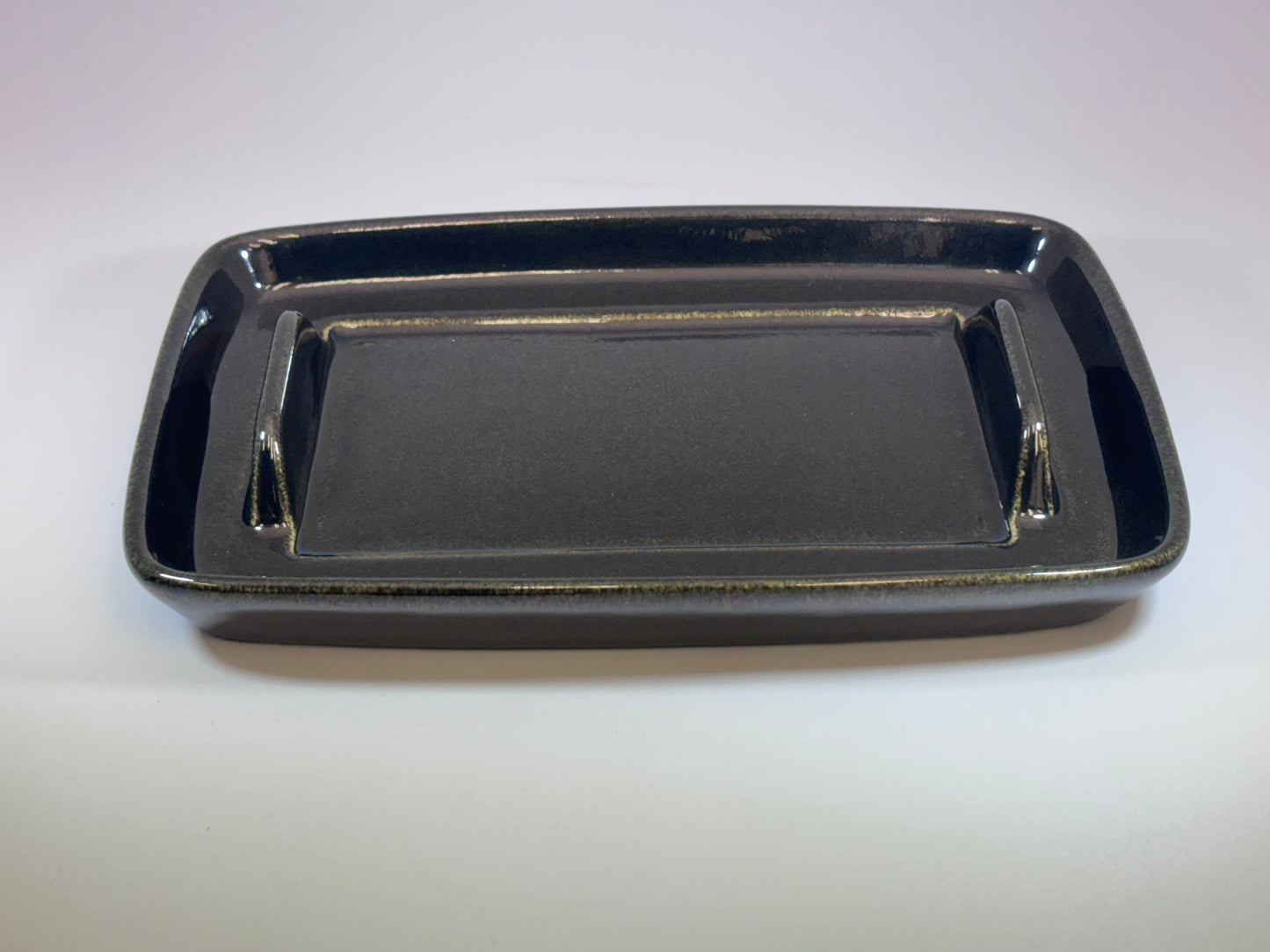 Abstract Butter Dish with Handle