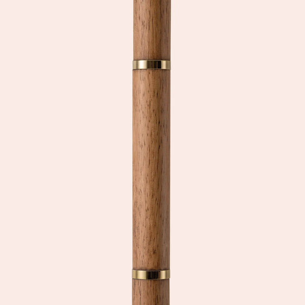 Wood & Brass Disk Floor Lamp