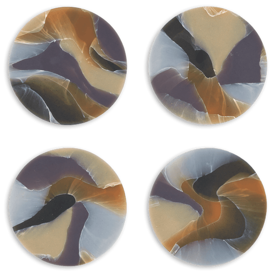 Recycled Plastic Set of 4 Gift-Boxed Coasters Mandarin