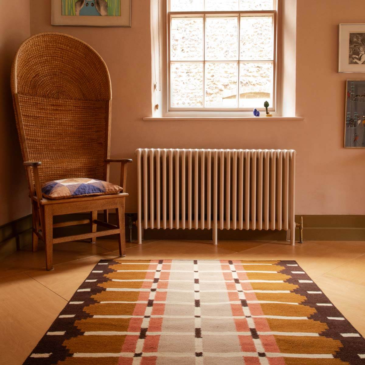 Corbie Flatweave Rug - Taupe Brown-