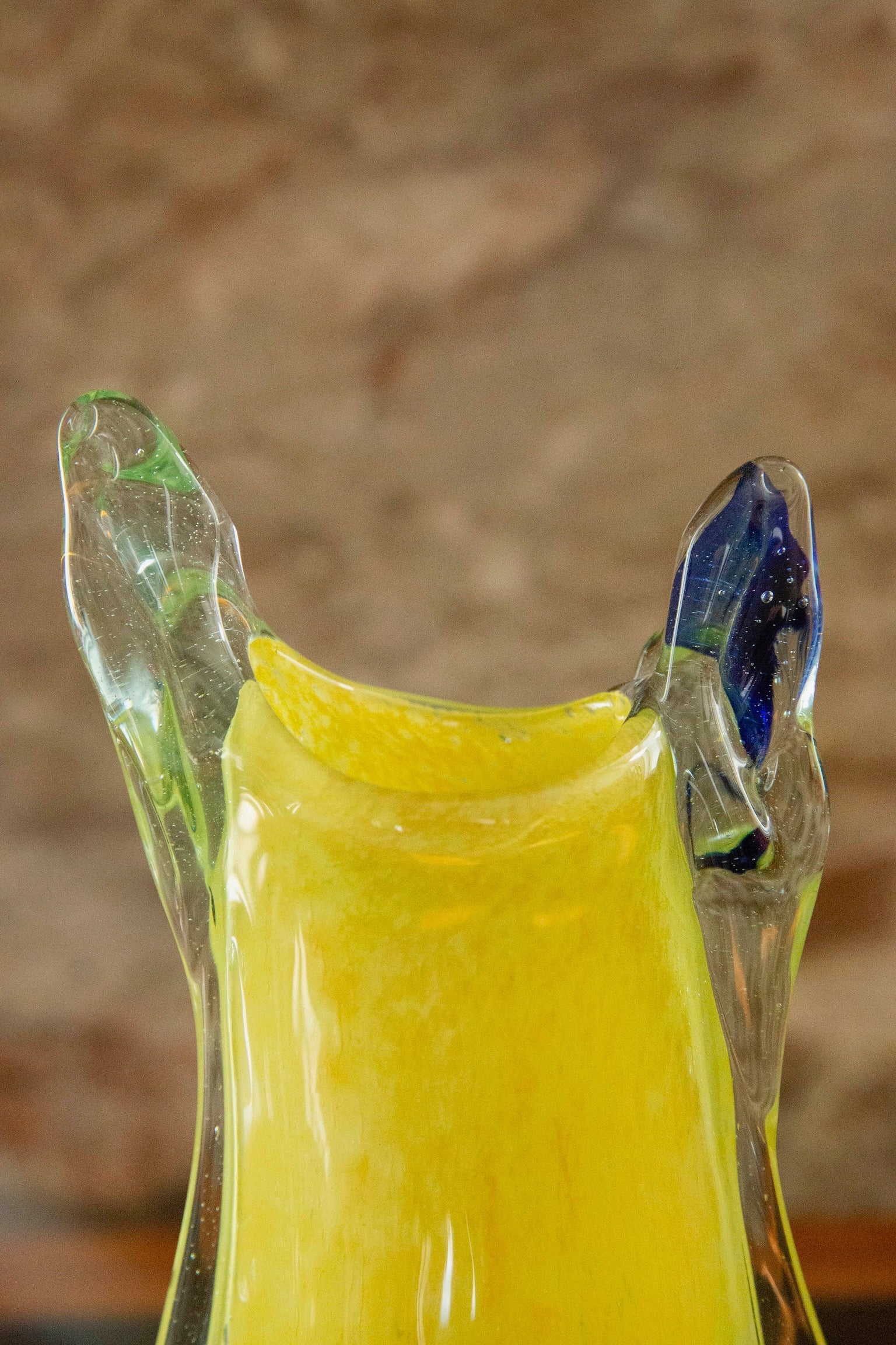 Blown Glass Bloom Vase, Yellow, Slim