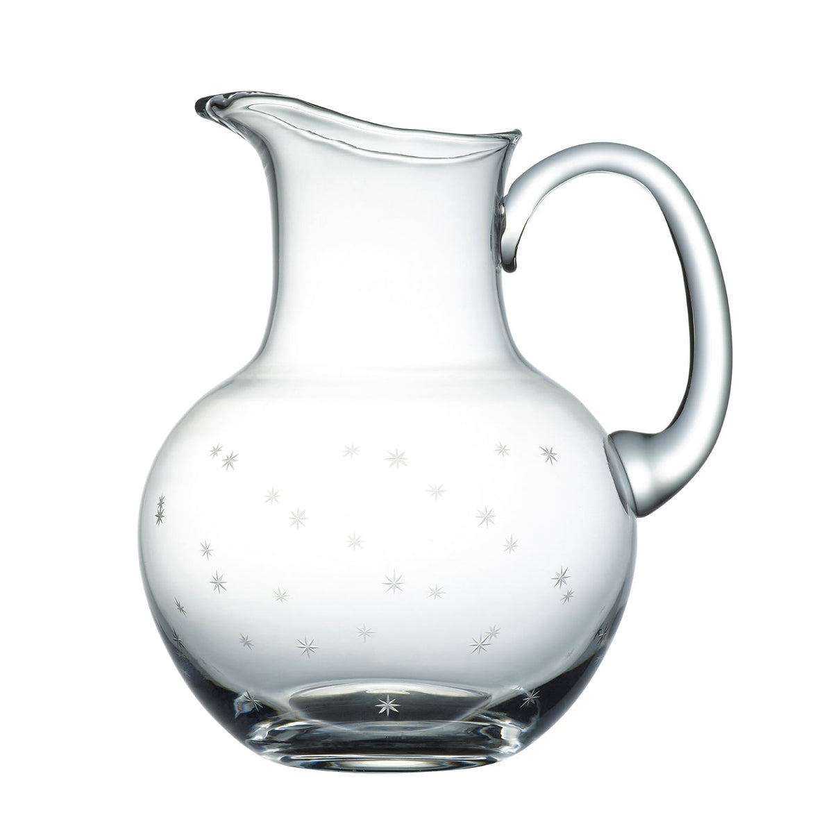 A Large Crystal Water Jug with Stars Design