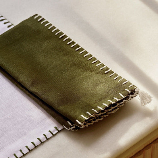 Pair of Linen Napkins with Stitching