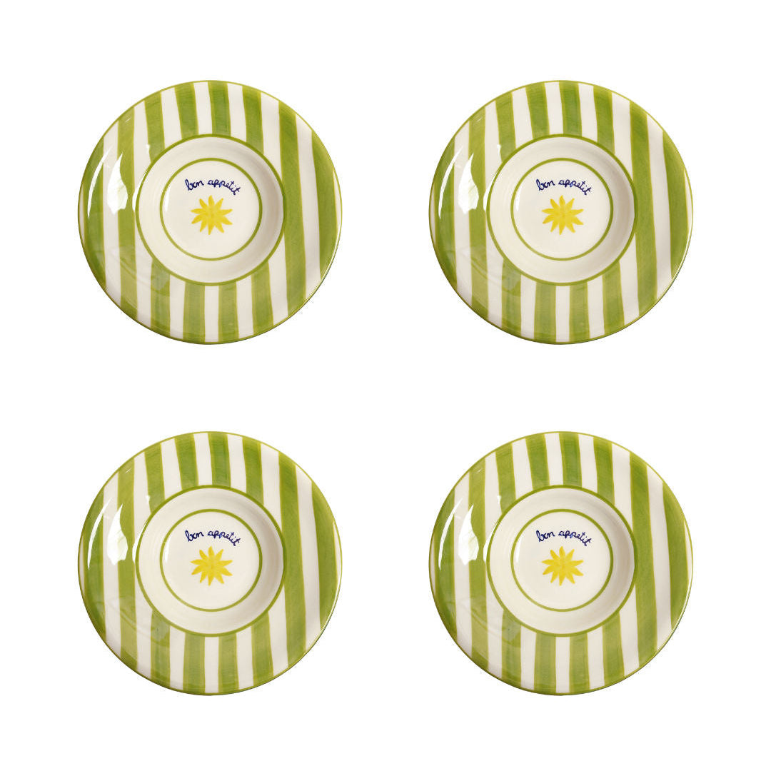 Loulou Green Pasta Plates Set-Of-Four