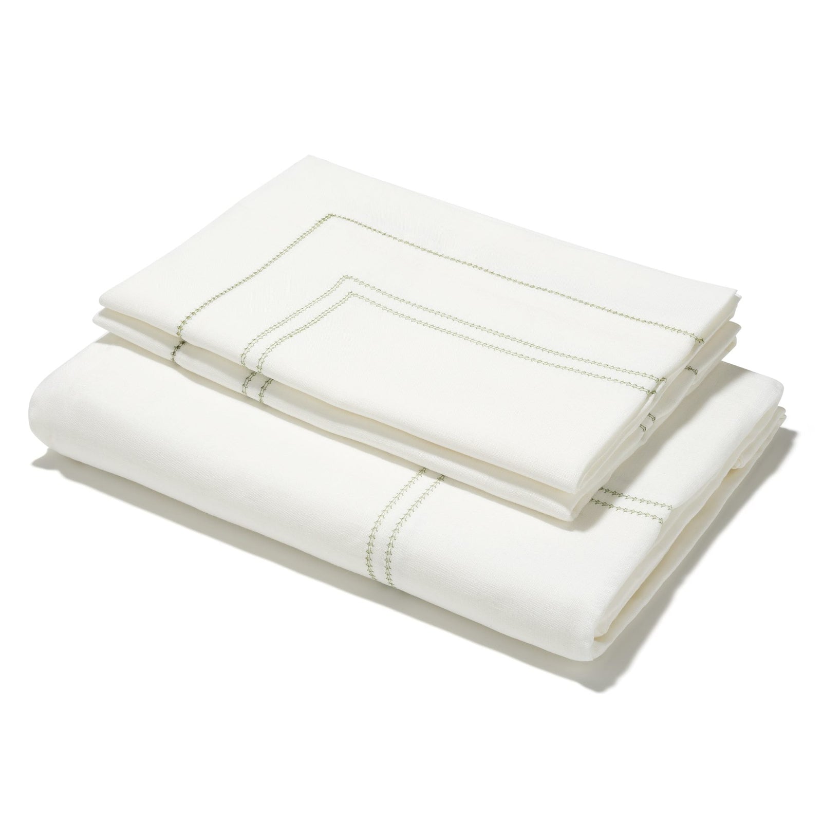 Bed Linen Set Hemstitch Botanical Green