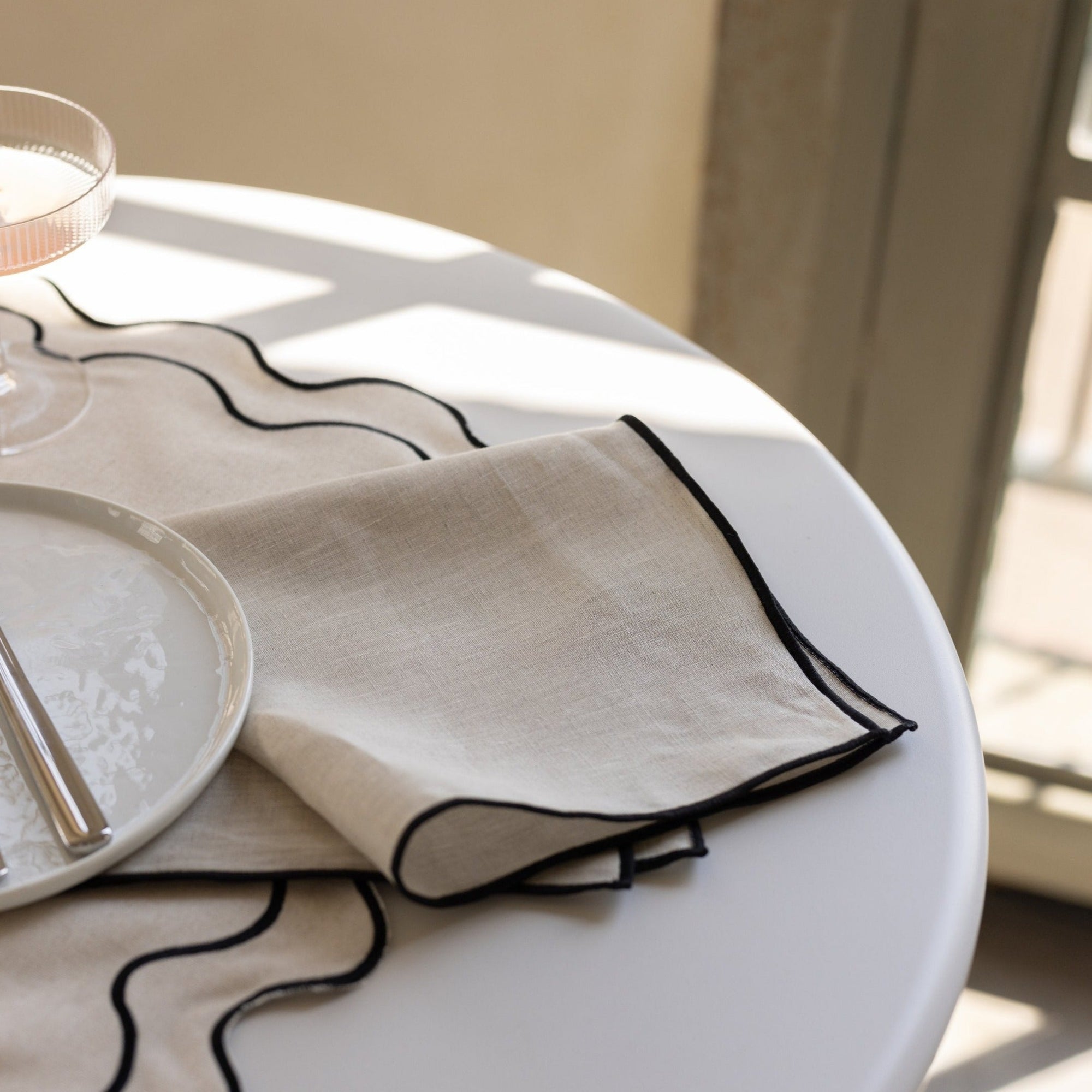 Beige Linen Napkins - Set of 2