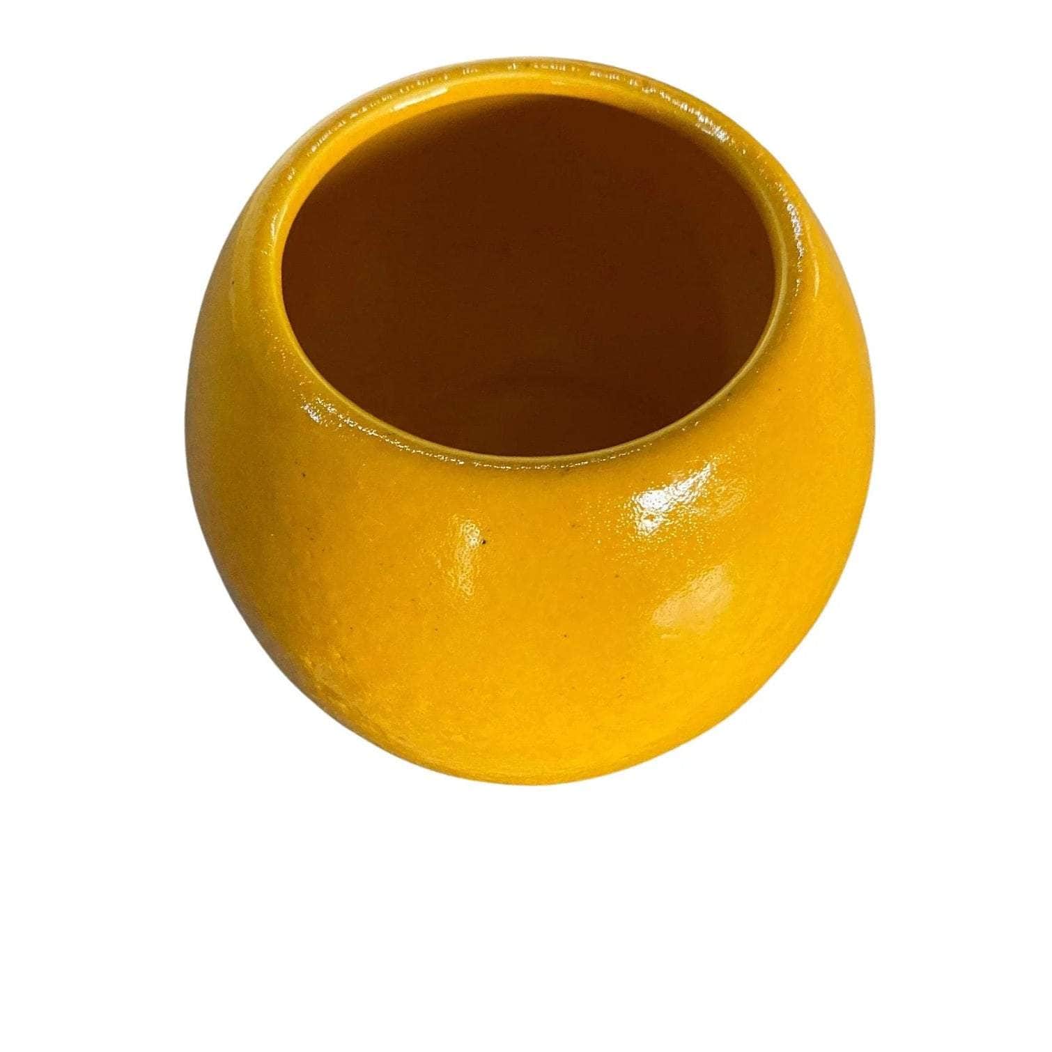 Sugar Bowl with Spoon - Yellow Glaze