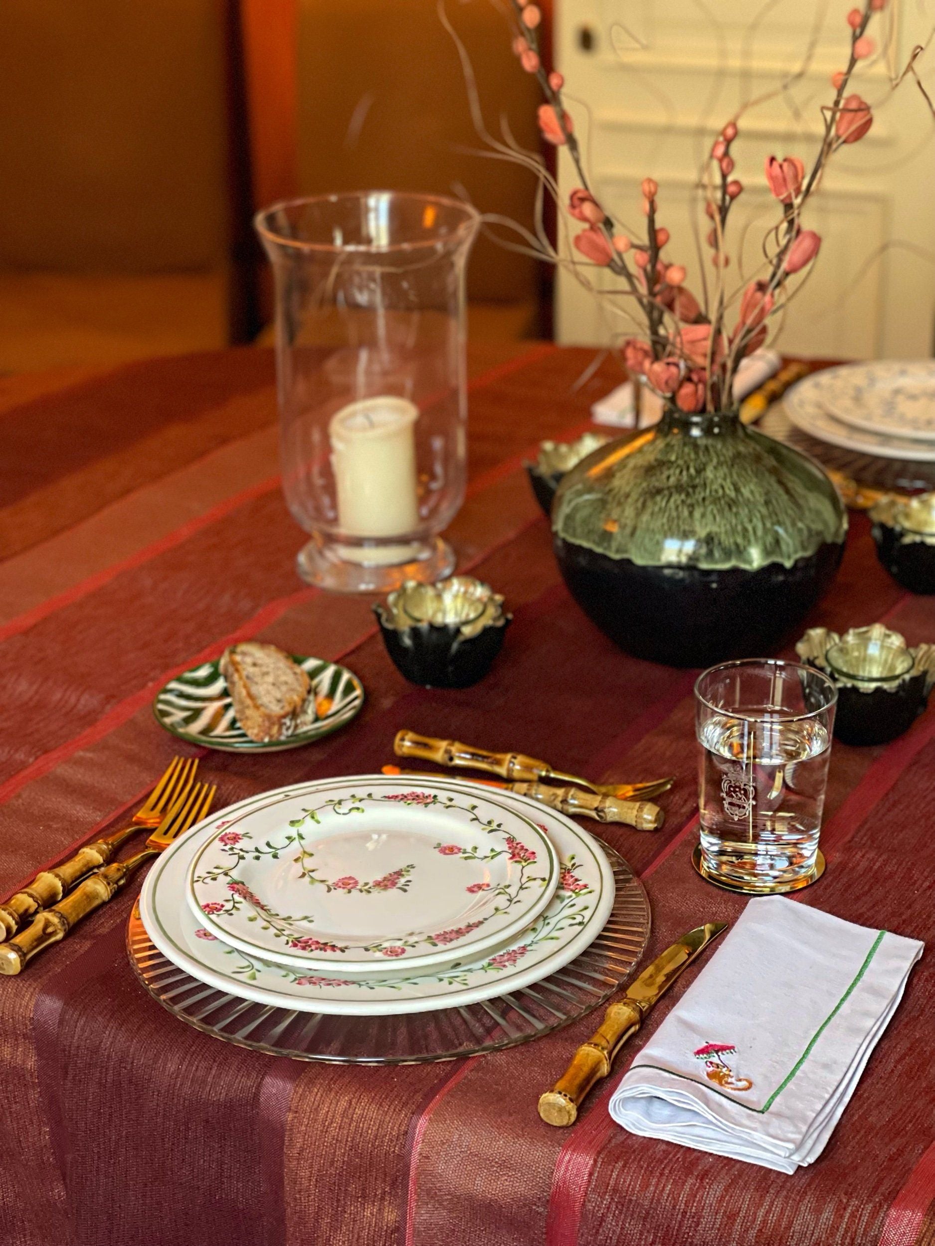Ceramic Floral Plate Set of Four
