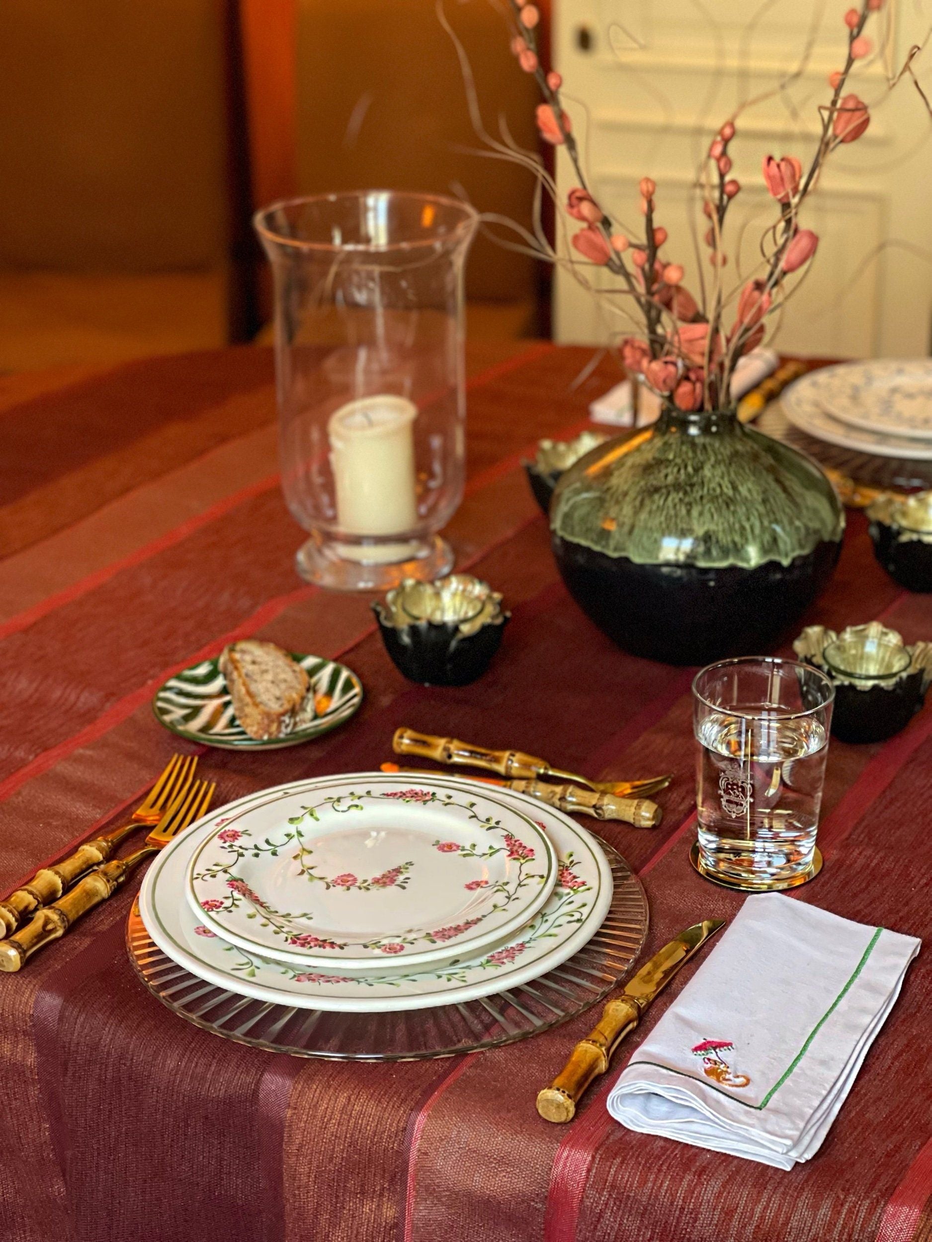 Ceramic Floral Plate Set of Four