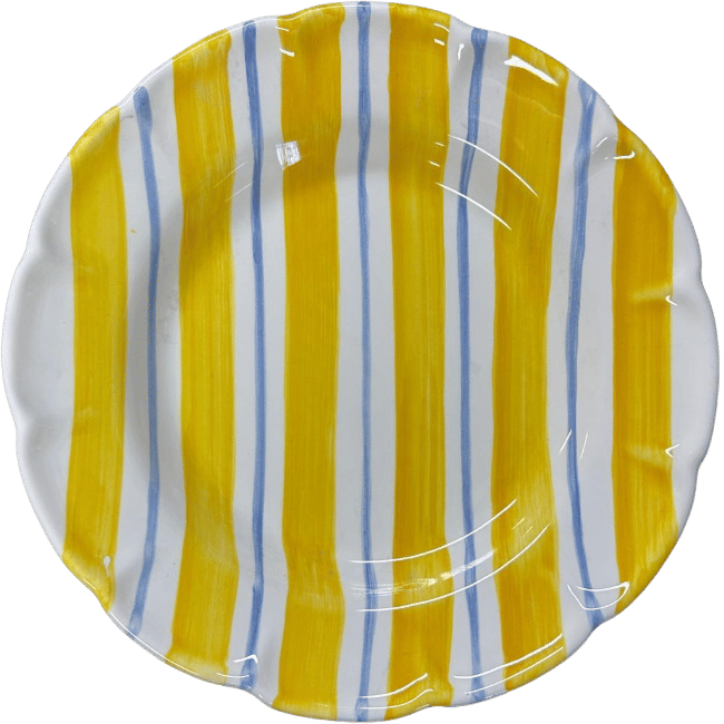 Pasta Plate Yellow Stripes Lettini