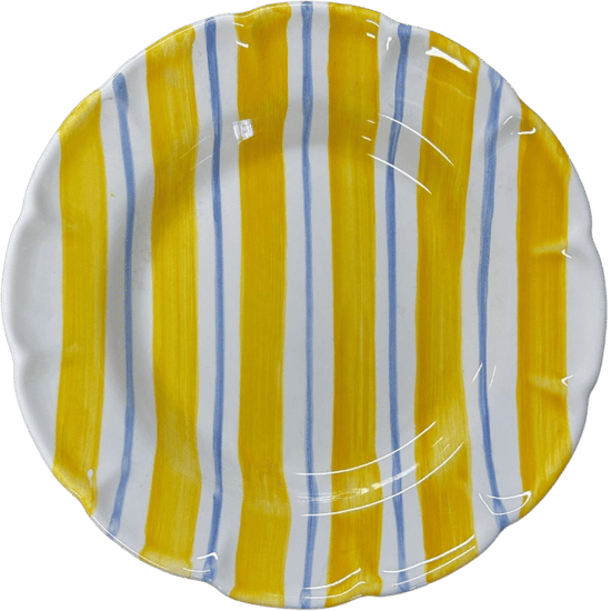 Pasta Plate Yellow Stripes Lettini