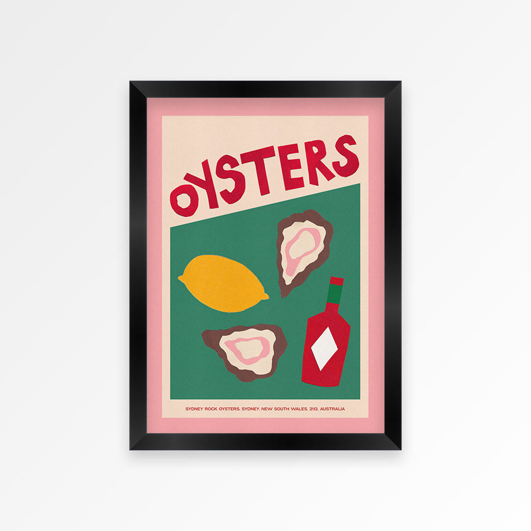 Oysters Hand Collaged Print