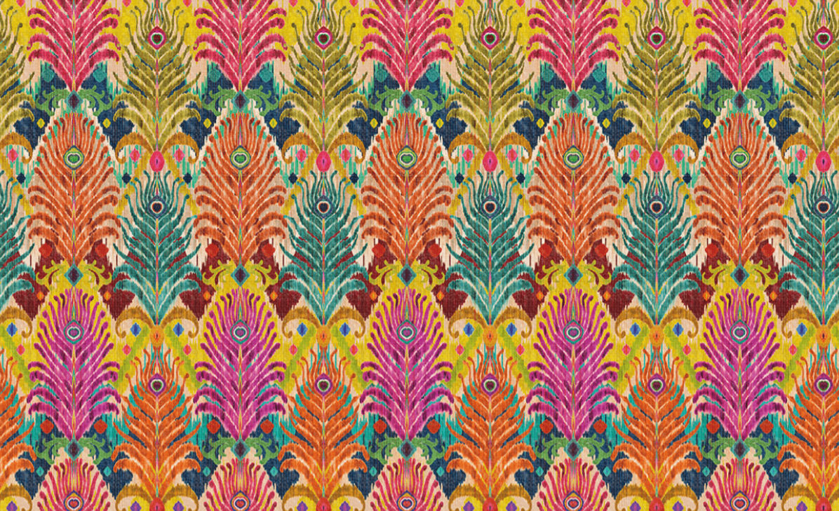 Matthew Williamson Cotton Tablecloth Peacock Feather - Style 04