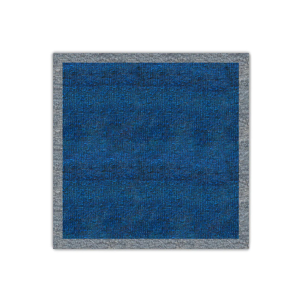 Navy with Grey Border Flatweave Rug