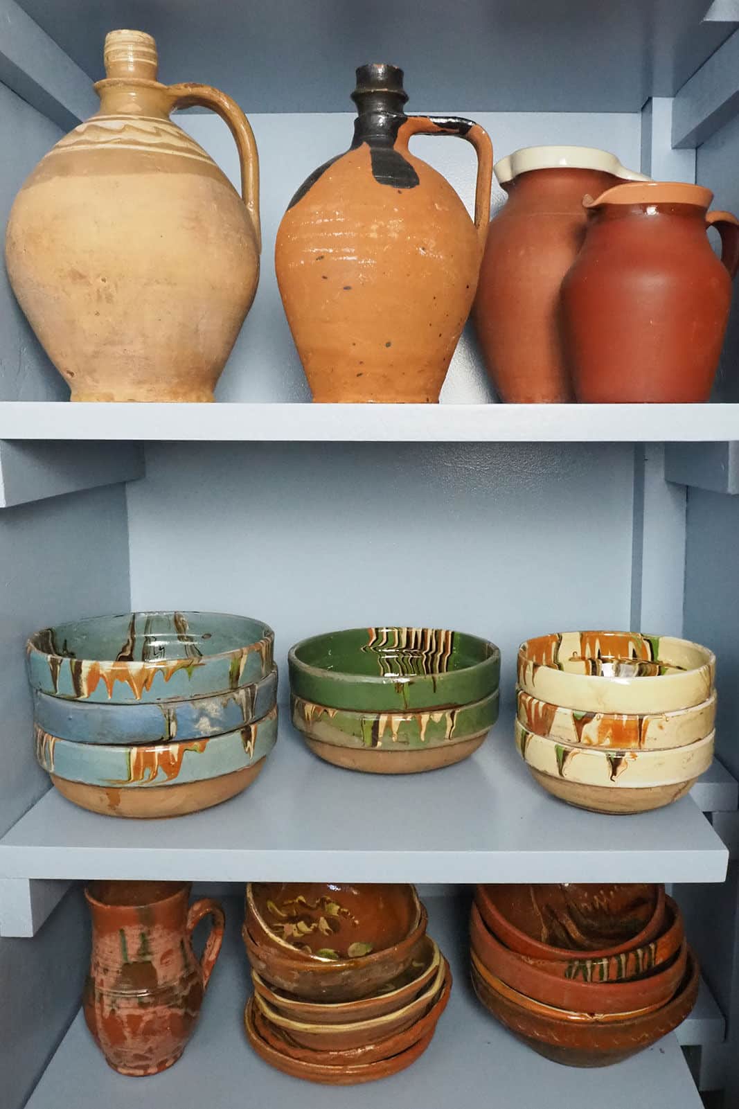 Blue Marbled Large Serving Bowl