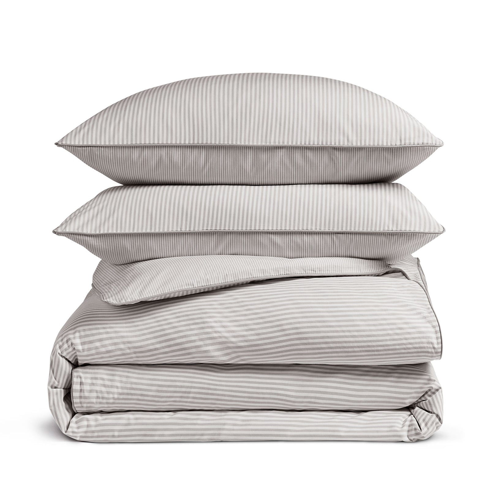 Luxury Organic Cotton Grey Striped Bedding Set