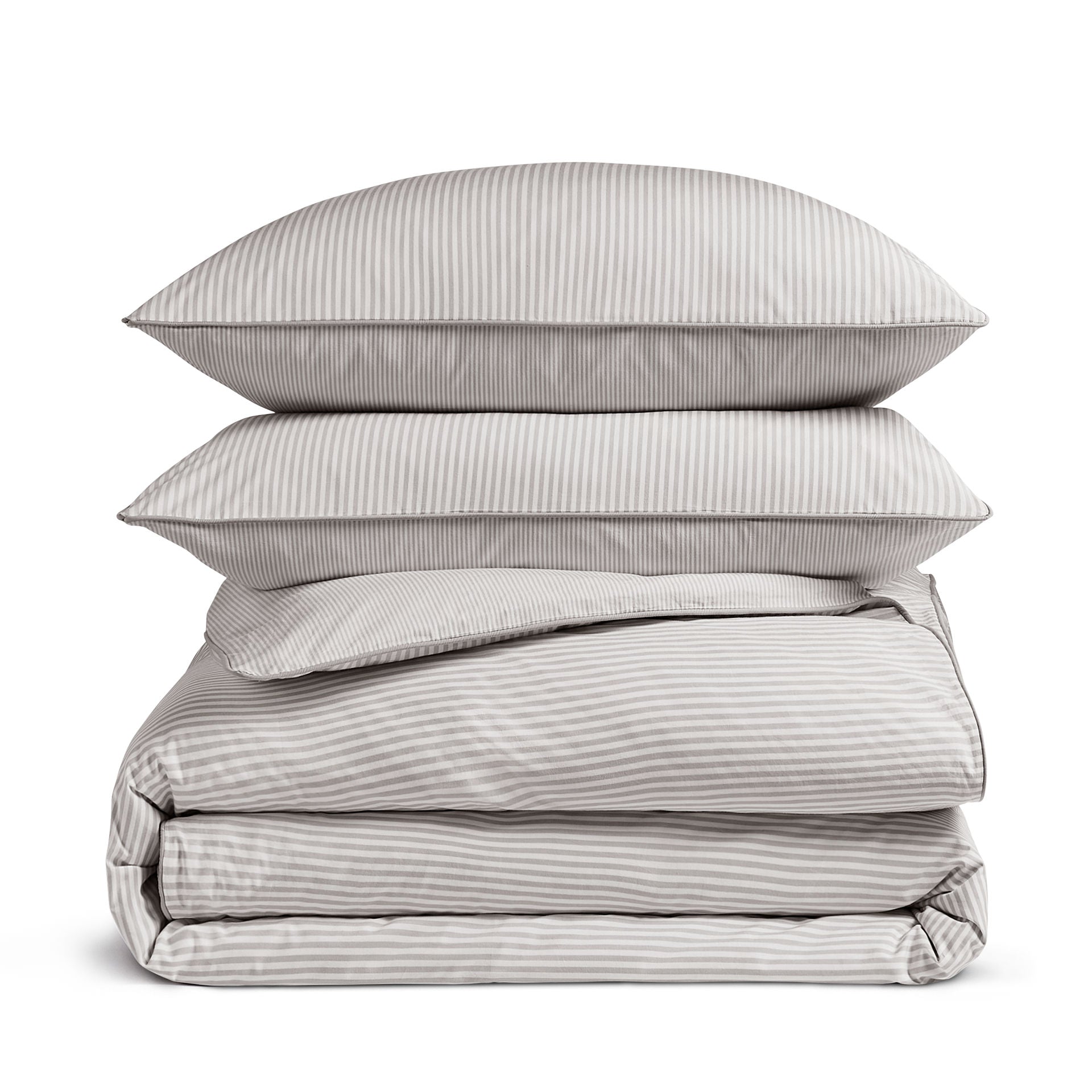 Luxury Organic Cotton Grey Striped Bedding Set