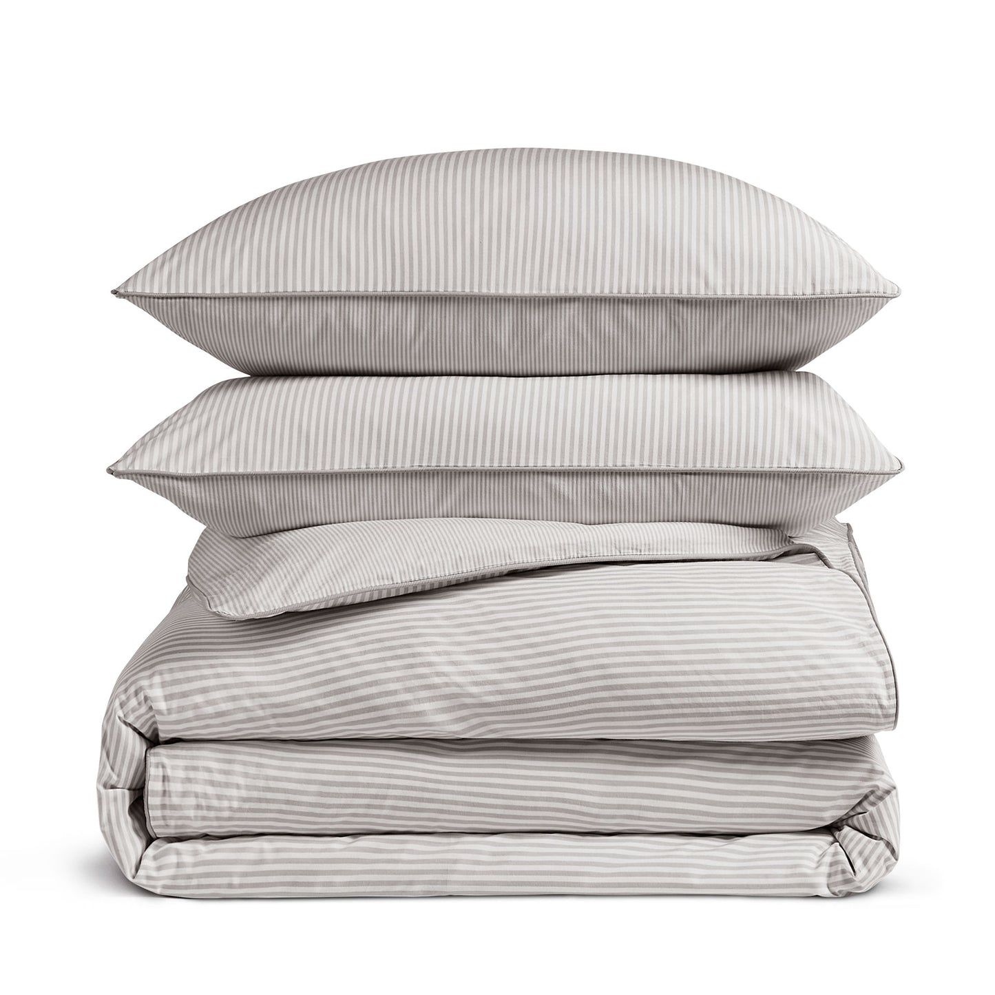 Luxury Organic Cotton Grey Striped Bedding Set