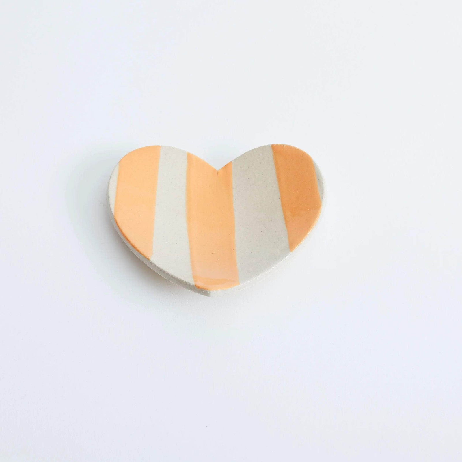 Duci Heart Striped Trinket Dish Orange
