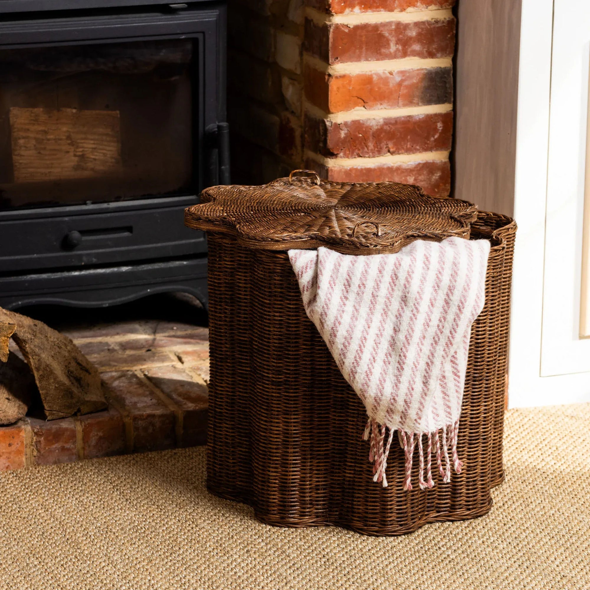 Shell Rattan Ottoman
