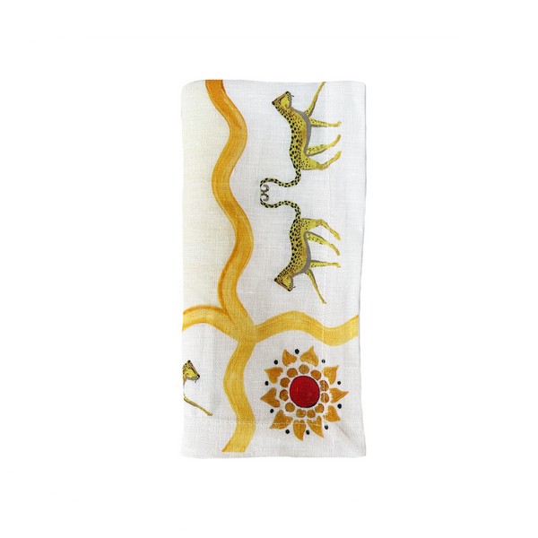 Floral Leopard Linen Napkin