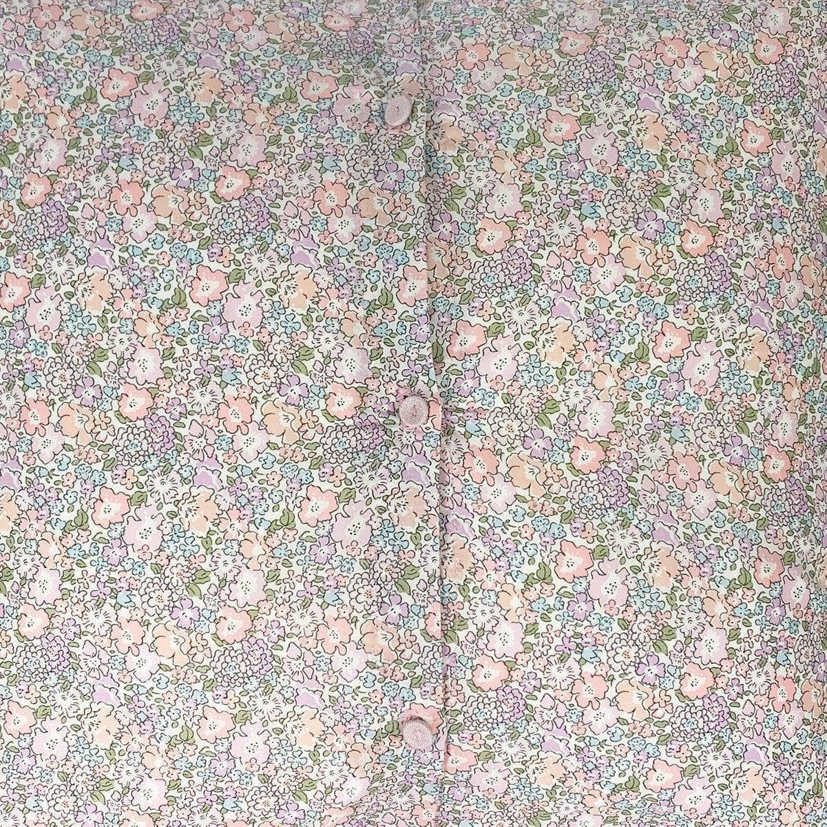 Lace Edge Personalised Cushion Made With Liberty Fabric Michelle Lilac