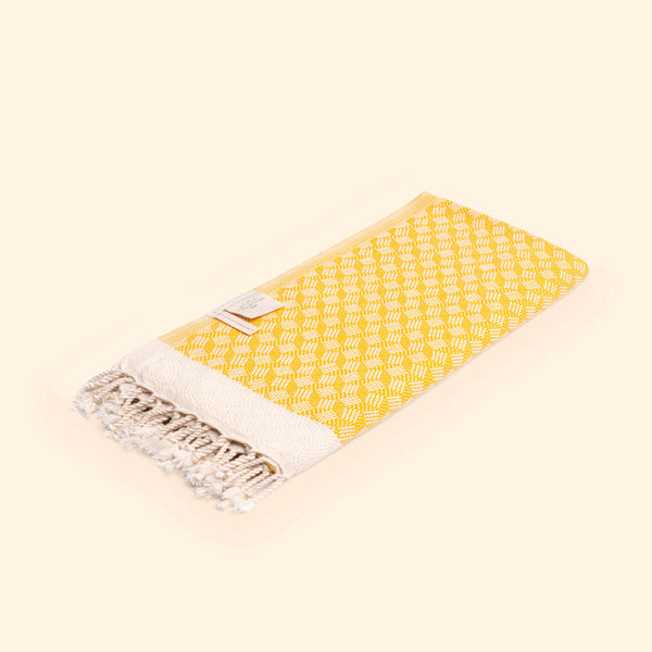 Modern Love Pure Cotton Bath & Beach Towel In Sunny Yellow