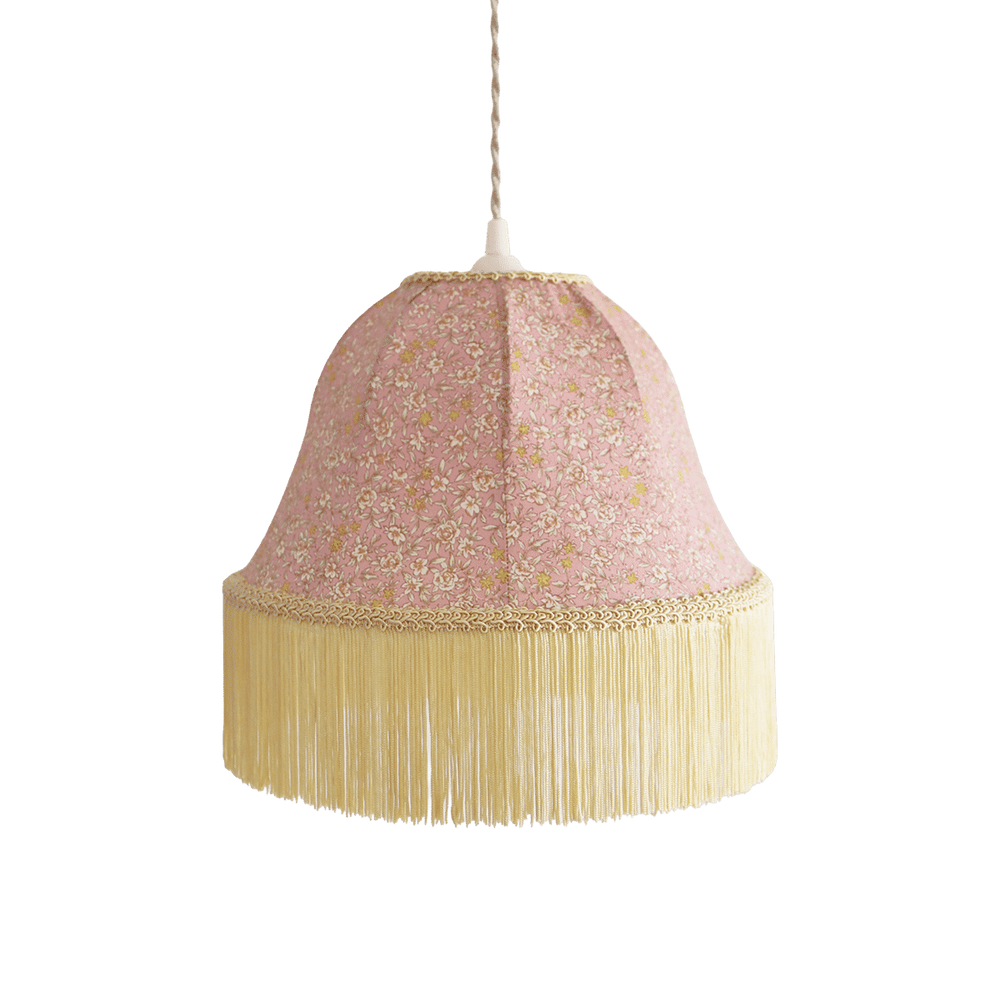Vintage Bell-Shaped Pendant Light Printed with Fringes