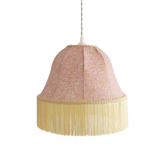 Vintage Bell-Shaped Pendant Light Printed with Fringes