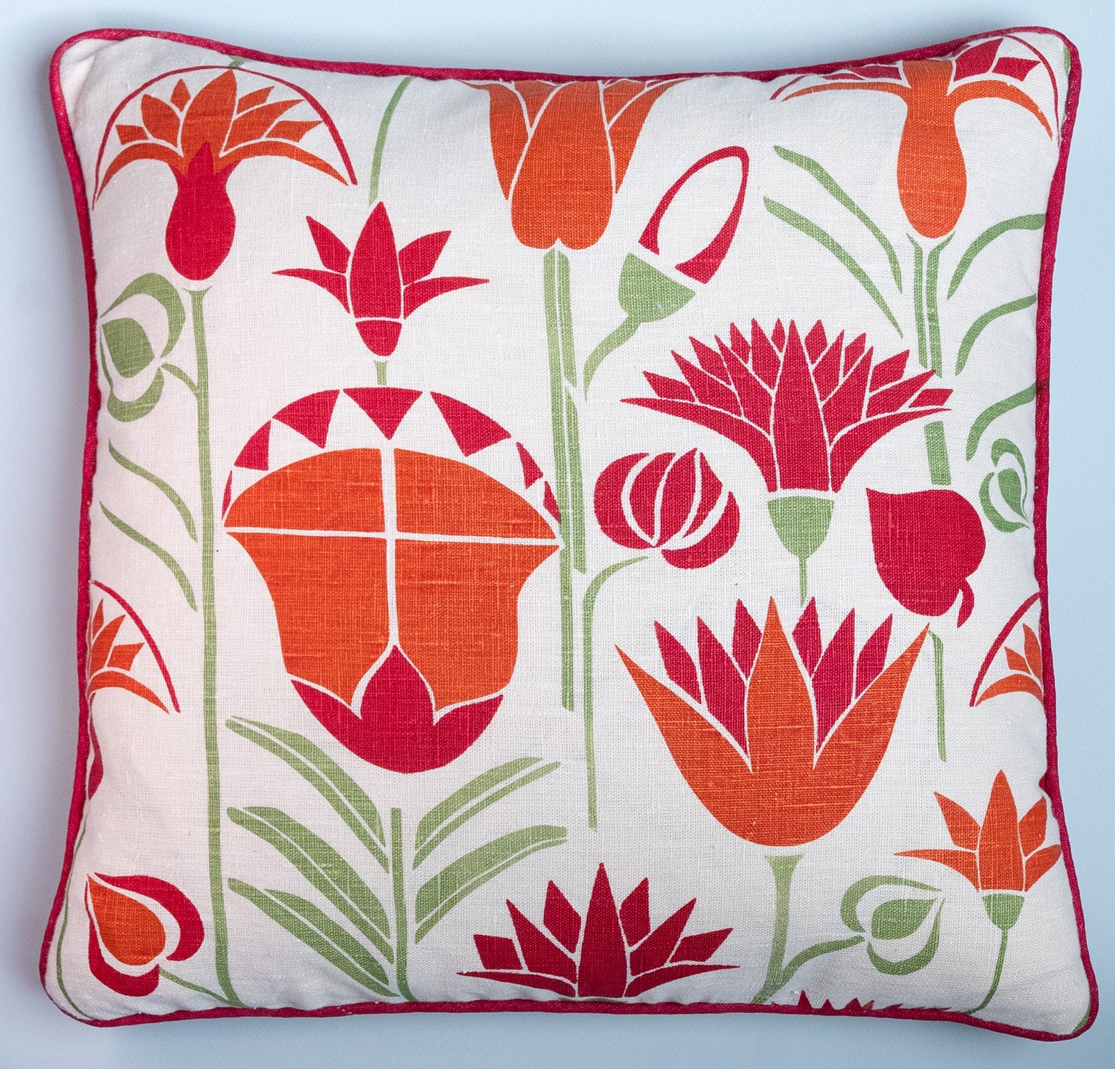 Lotus Cushion (Orange and Magenta)
